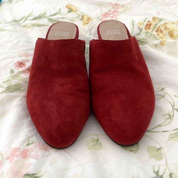 Eileen Fisher Suede Block Heel Mule - Picture 3 of 9